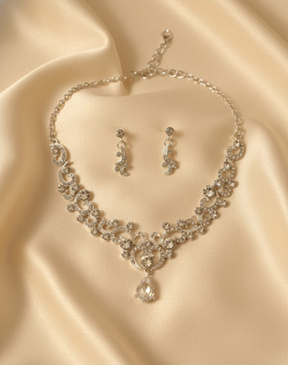 Bazario Alloy Silver Silver Jewellery Set(Pack of 1)