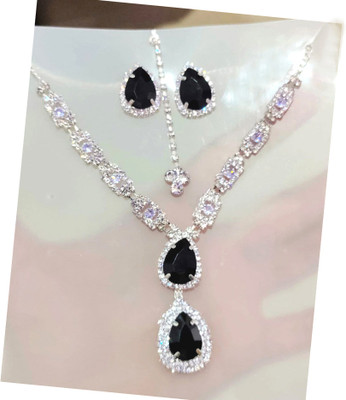 sahajanand Alloy Silver Black, White Jewellery Set(Pack of 3)