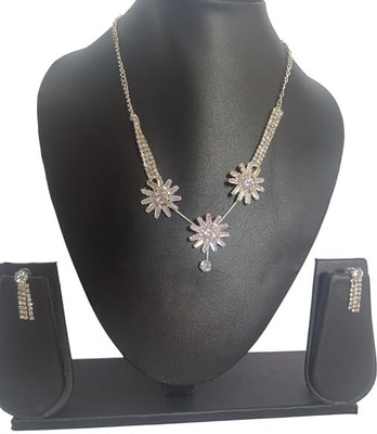 Anjani fashion Alloy Silver White Jewellery Set(Pack of 1)