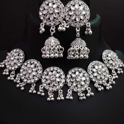 RBNLOV Brass, Crystal, Alloy Silver Silver Jewellery Set(Pack of 1)