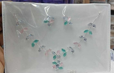 RAHUL TRADERS Alloy Silver Rose Gold Jewellery Set(Pack of 1)