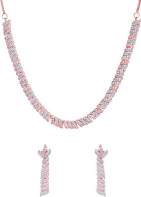 YELLOW CHIMES Brass Rose Gold Jewellery Set(Pack of 1)