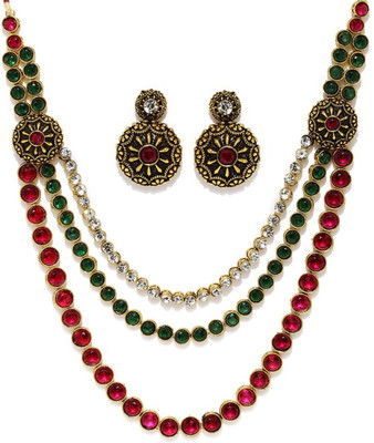 Stefan Alloy Gold-plated Multicolor Jewellery Set(Pack of 1)