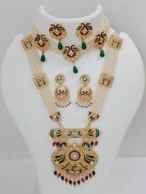 J B JEWELLS Alloy Gold-plated Multicolor Jewellery Set(Pack of 1)