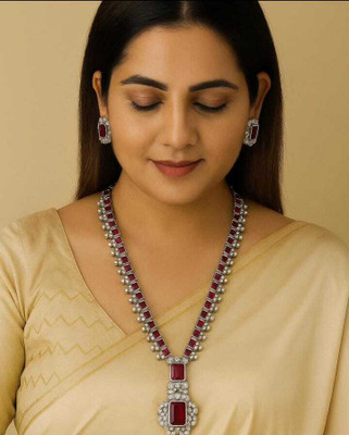 AKARISHIT Alloy Gold-plated Pink Jewellery Set(Pack of 1)