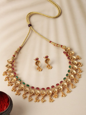 ZENEME Copper Gold-plated Multicolor Jewellery Set(Pack of 3)