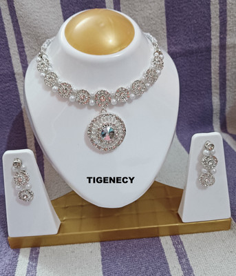 TIGENECY Crystal White Jewellery Set(Pack of 1)