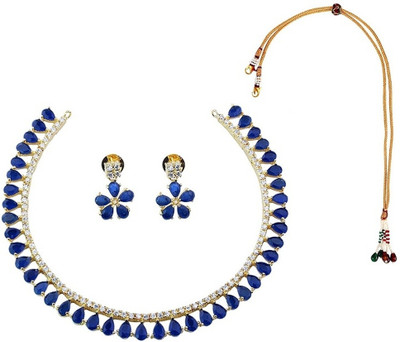 SRK Fashions Alloy Blue Jewellery Set(Pack of 1)