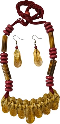 Soundarya boutique Wood Brown, Maroon Jewellery Set(Pack of 1)