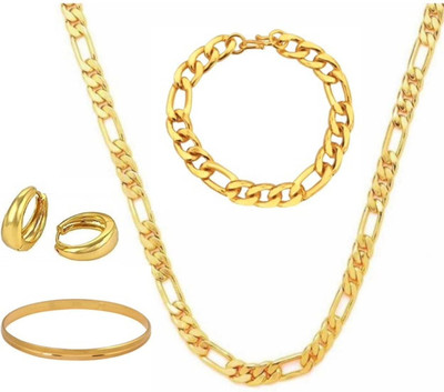 Juneja Enterprises Brass Gold Jewellery Set(Pack of 4)
