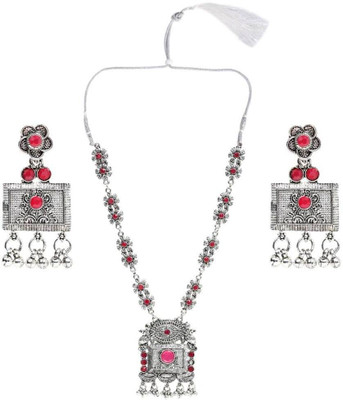 Shri Radhe Fashion House Alloy Maroon Jewellery Set(Pack of 1)