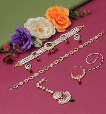 VISITART JEWELLERY Alloy Gold-plated Gold Jewellery Set(Pack of 1)