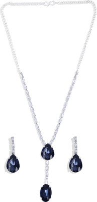 Shree Shyam Alloy Silver Blue Jewellery Set(Pack of 1)