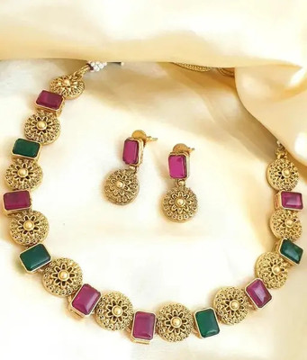 SRK Fashions Stone Multicolor Jewellery Set(Pack of 1)