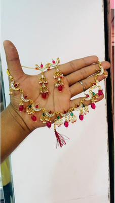 MK Gallery Alloy Red Jewellery Set(Pack of 1)