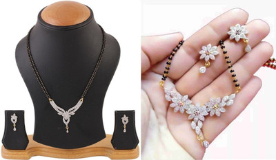 P R Production Oxidised Silver Multicolor Jewellery Set(Pack of 2)