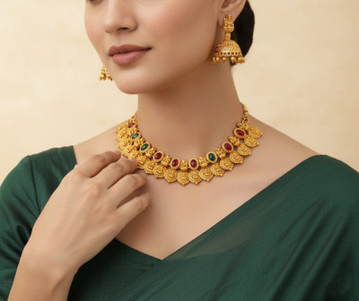 BASTORE Alloy Gold-plated Gold Jewellery Set(Pack of 1)