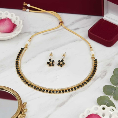 Elvyra Jewels Brass Black Jewellery Set(Pack of 1)