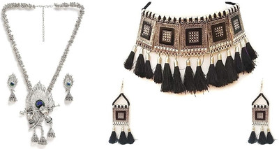 Ruhi Alloy Silver Jewellery Set(Pack of 1)