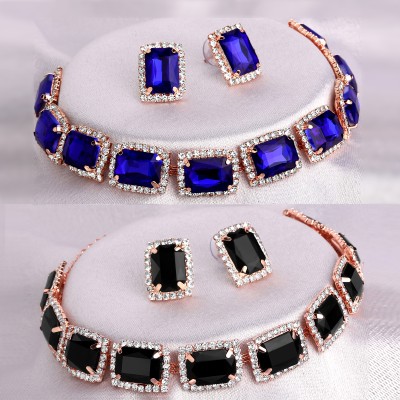 SHRISHTI FASHION Alloy Blue, Black Jewellery Set(Pack of 6)