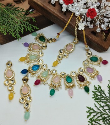 Soniya Crafts Alloy Gold-plated Multicolor Jewellery Set(Pack of 1)