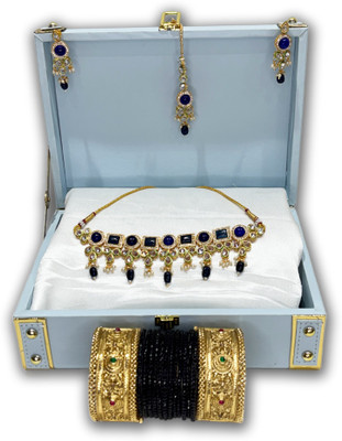 Mogha Jewels Brass Gold-plated Gold Jewellery Set(Pack of 4)