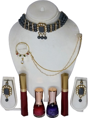 Divyanifashions Alloy Grey Jewellery Set(Pack of 1)