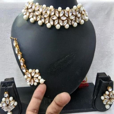 AMHRIK IMITATION Brass Brass Gold Jewellery Set(Pack of 1)