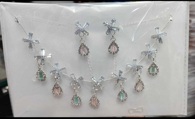 RAHUL TRADERS Alloy Silver Rose Gold Jewellery Set(Pack of 1)