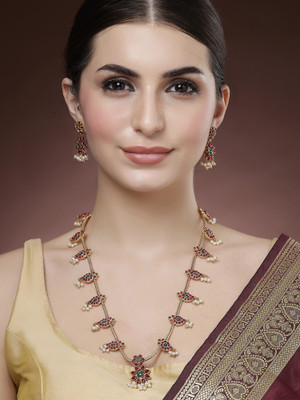 Karatcart Alloy Gold-plated Multicolor Jewellery Set(Pack of 1)