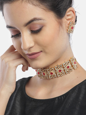ANOUK Alloy Gold-plated Red Jewellery Set(Pack of 3)