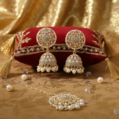 BlingNation Brass White, Gold Jewellery Set(Pack of 1)