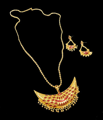 balaji gold Copper Gold-plated Red Jewellery Set(Pack of 1)