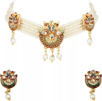 Bhagya Lakshmi Alloy Gold-plated Multicolor Jewellery Set(Pack of 1)
