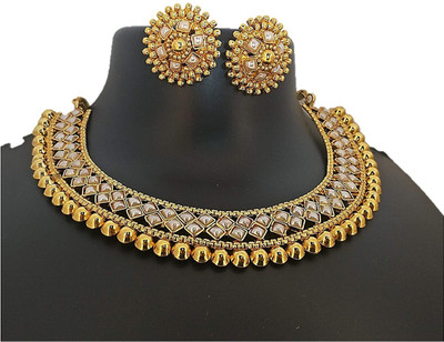 Lathar Alloy White Jewellery Set(Pack of 1)