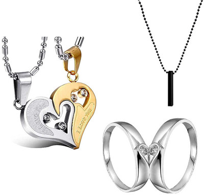 ruby collection Alloy Rhodium Silver Jewellery Set(Pack of 3)