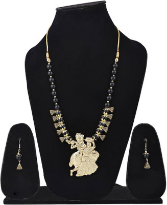 SKG Fashion Store Alloy Gold-plated Black Jewellery Set(Pack of 1)