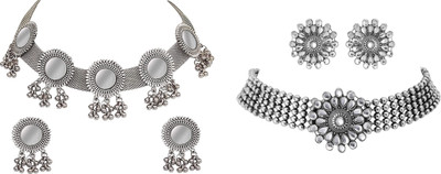 COSMO DUST JEWELLERY WITH DEVICE Oxidised Silver Silver Silver Jewellery Set(Pack of 2)
