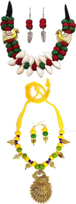 HOUSE OFF COMMON Oxidised Silver Multicolor, Yellow Jewellery Set(Pack of 2)
