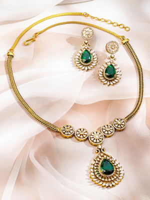 RUBANS Brass Gold-plated Gold Jewellery Set(Pack of 3)