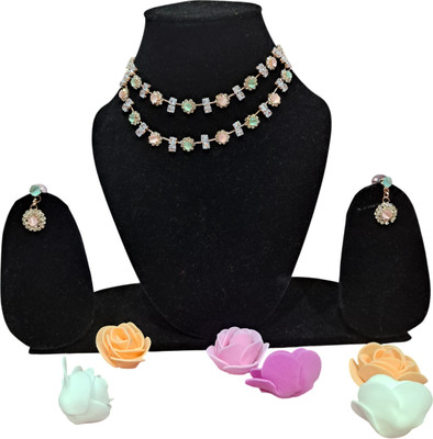 Arvisha Dynamic Stone Multicolor Jewellery Set(Pack of 1)