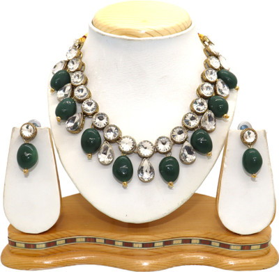 JN Handicraft Alloy Copper Green Jewellery Set(Pack of 1)