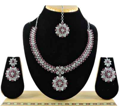 VATSALYA creation Alloy Gold-plated Maroon, Silver Jewellery Set(Pack of 1)