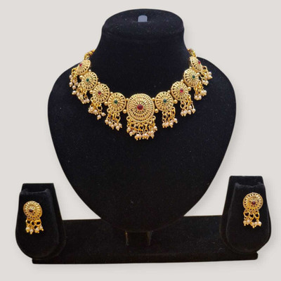Krishna Creation Alloy Gold-plated Gold Jewellery Set(Pack of 1)