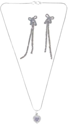 SRK Fashions Alloy White, Silver Jewellery Set(Pack of 1)