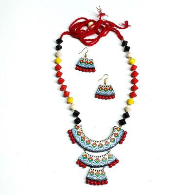 Akibuki Terracotta Multicolor Jewellery Set(Pack of 1)