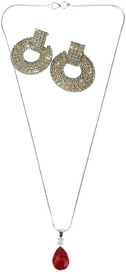 SRK Fashions Alloy Red, Silver Jewellery Set(Pack of 1)