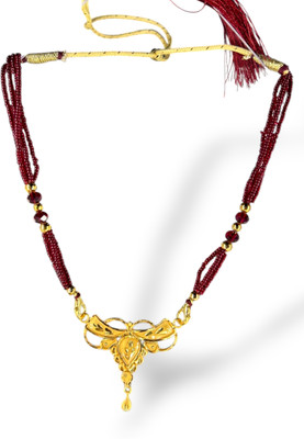 MSN Alloy Gold-plated Gold, Maroon Jewellery Set(Pack of 1)