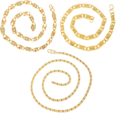 Dzinetrendz Brass Gold-plated Yellow Jewellery Set(Pack of 3)