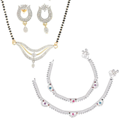 AanyaCentric Alloy Gold-plated Multicolor Jewellery Set(Pack of 5)